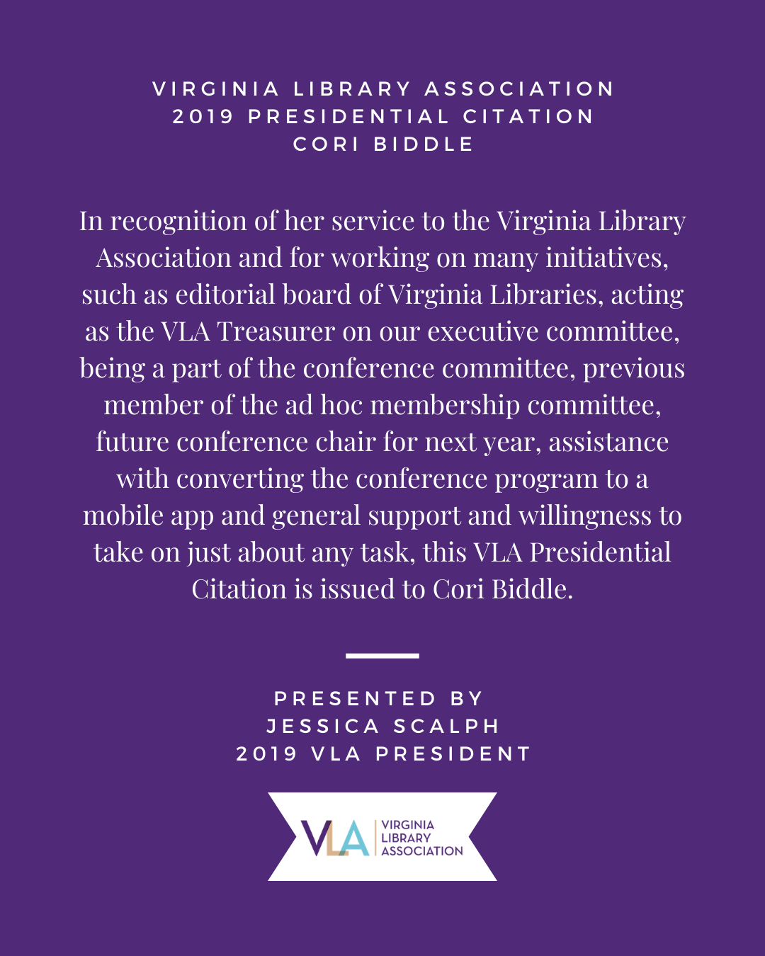 2019 Presidential Citation